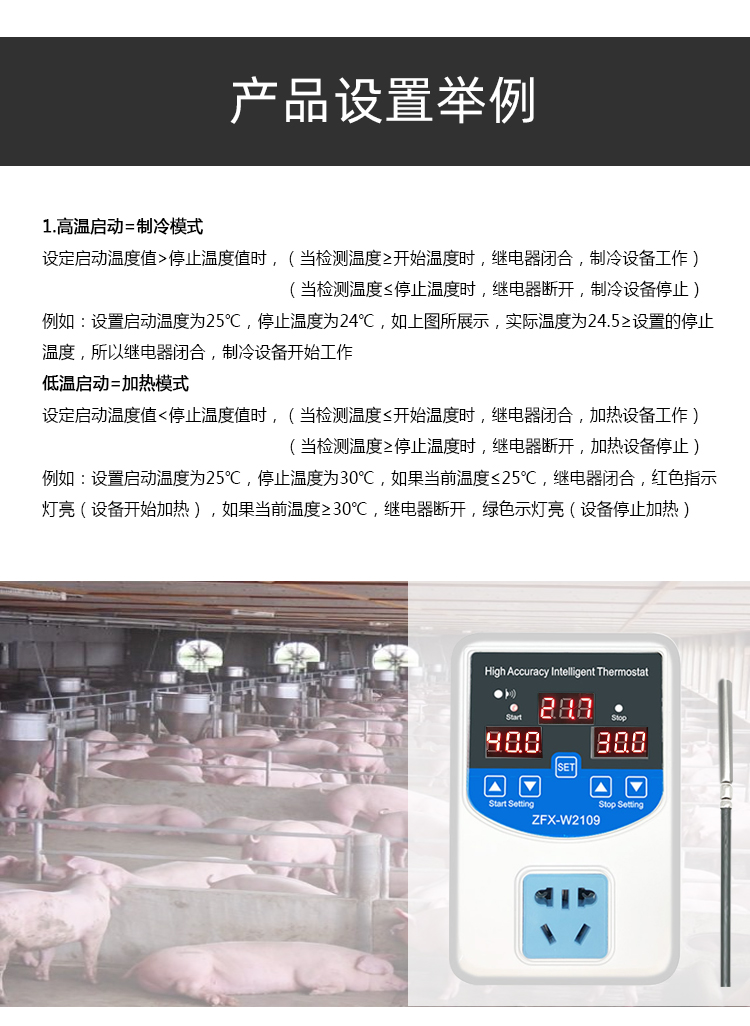 W2109遥控式定时温控器插座（养殖环境数字温度控制器）插图5